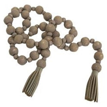 Load image into Gallery viewer, Distressed Wooden Bead Garland With Tassels
