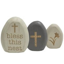 Load image into Gallery viewer, Bless This Nest Egg Shelf Sitters Set of 3
