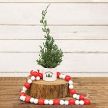 Load image into Gallery viewer, Red &amp; White Wooden Bead Garland
