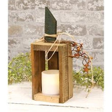 Load image into Gallery viewer, White Vertical Pumpkin Crate Lantern, 11.5&quot;
