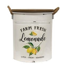 Load image into Gallery viewer, Distressed and Embossed Farm Fresh Lemonade Canister
