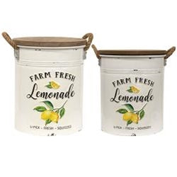 Distressed and Embossed Farm Fresh Lemonade Canister