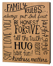 Family Rules Box Sign