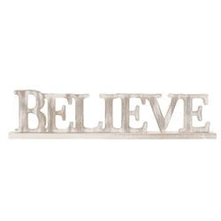 Weathered Wood Believe Sign