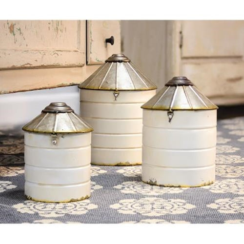 White Silo Canister Set of 3