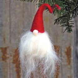 Red Gnome Santa Ornament