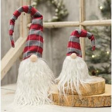 Load image into Gallery viewer, Red &amp; Gray Plaid Gnome Ornament
