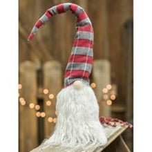 Load image into Gallery viewer, Red &amp; Gray Plaid Gnome Ornament
