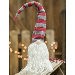 Red & Gray Plaid Gnome Ornament