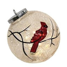 Load image into Gallery viewer, Snowy Cardinal Light Up Ball Ornament
