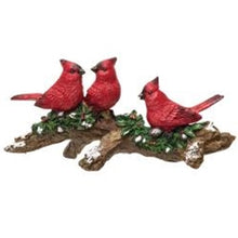 Load image into Gallery viewer, Resin Cardinal Trio on Branch
