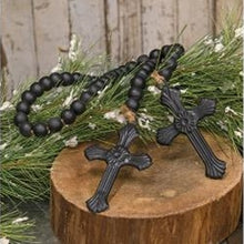 Load image into Gallery viewer, Black Beaded Cross Garland
