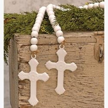 Load image into Gallery viewer, White Beaded Cross Garland
