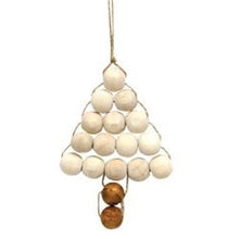 Load image into Gallery viewer, Natural Bead Tree Ornaments Set of 4
