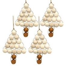 Load image into Gallery viewer, Natural Bead Tree Ornaments Set of 4
