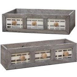 Graywashed Flower Boxes Set of 2