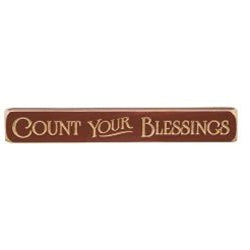 Count Your Blessings Engraved Block Sign