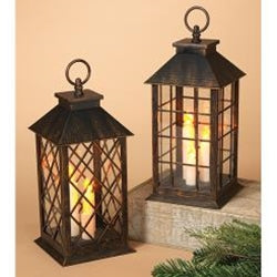 Battery Operated Brushed Finish Trio Lantern