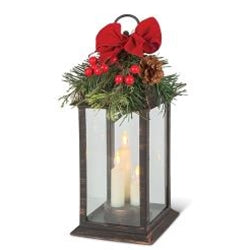 Christmas Lantern w/Greenery