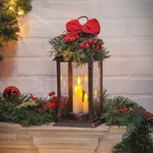 Load image into Gallery viewer, Christmas Lantern w/Greenery
