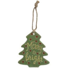 Load image into Gallery viewer, Merry and Bright Ceramic Tree Ornament
