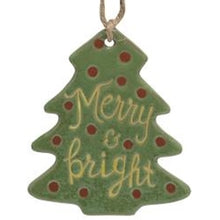 Load image into Gallery viewer, Merry and Bright Ceramic Tree Ornament
