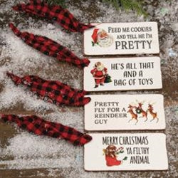 Christmas Present Wooden Gift Tags Set of 4