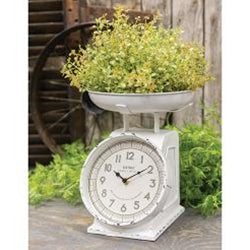 Rustic White Scale w/Clock