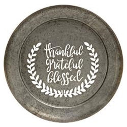 Thankful, Grateful, Blessed Metal Cutout Wall Plaque