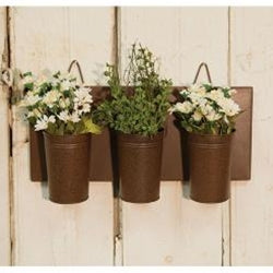 Rust & Black Finish Wall Flower Holder