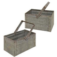 Load image into Gallery viewer, Washed Galvanized Baskets Set of 2
