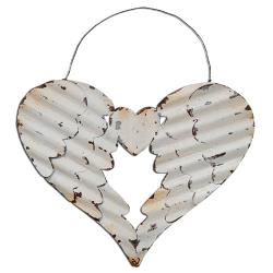 Whitewash Wing Heart Ornament