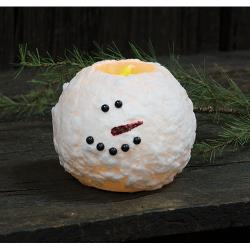 Snowman Round LED Candle