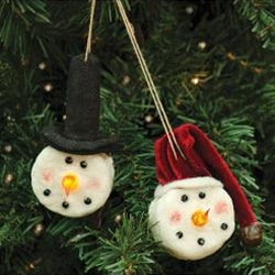 Snowman Timer Tealight Set of 2