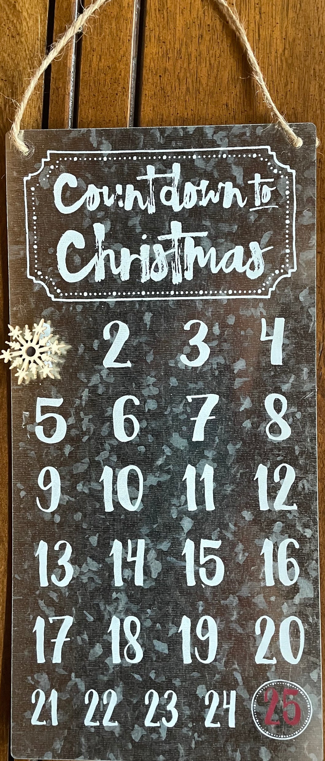 Christmas Countdown Calendar with Snowflake Magnet