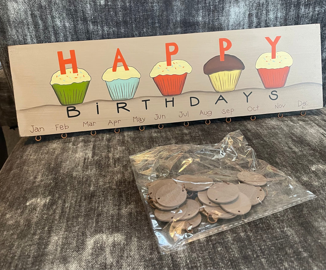 Cupcake Birthday Calander with Tags