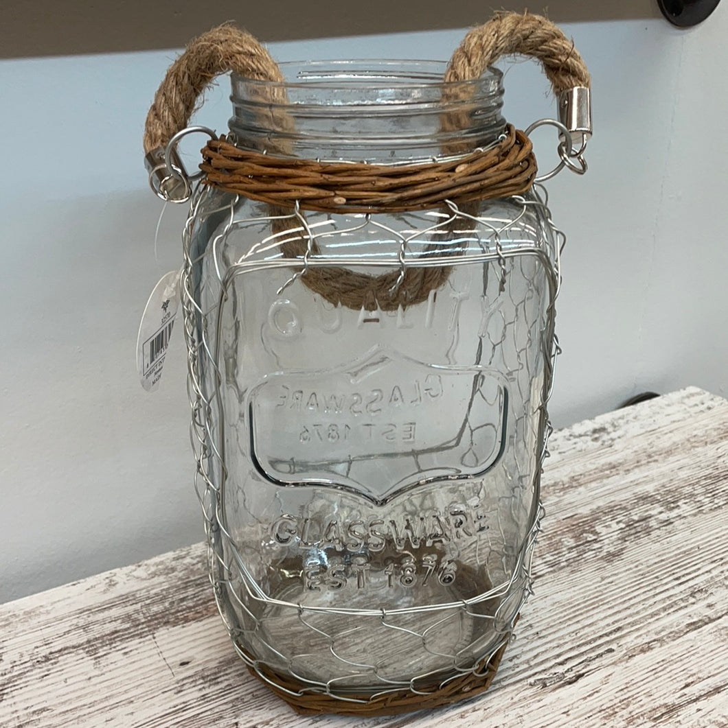 Mason Jar with Rope Handle