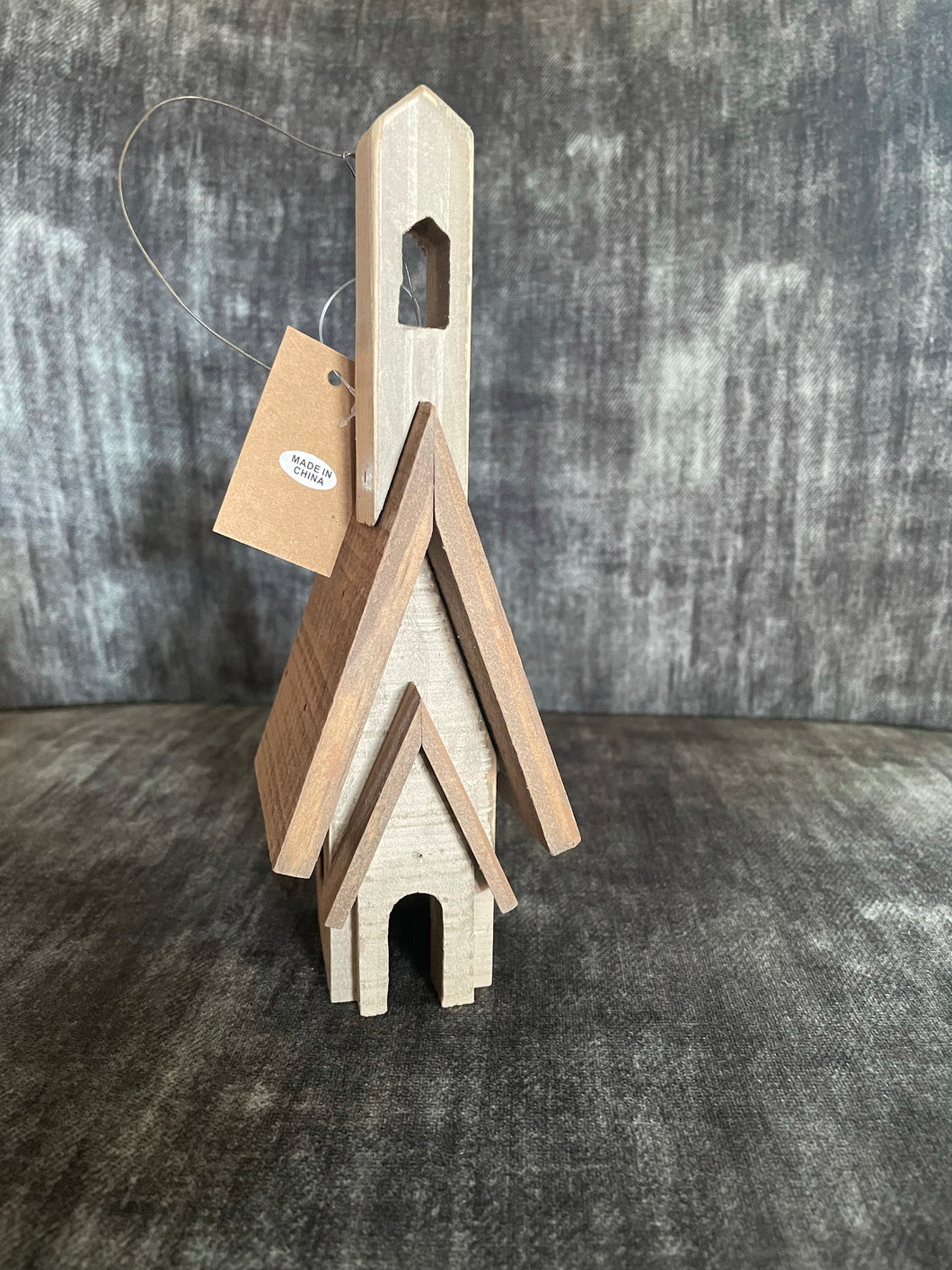 Primitive Town Church Ornament