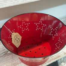 Load image into Gallery viewer, Red Enamel Colander with Stars
