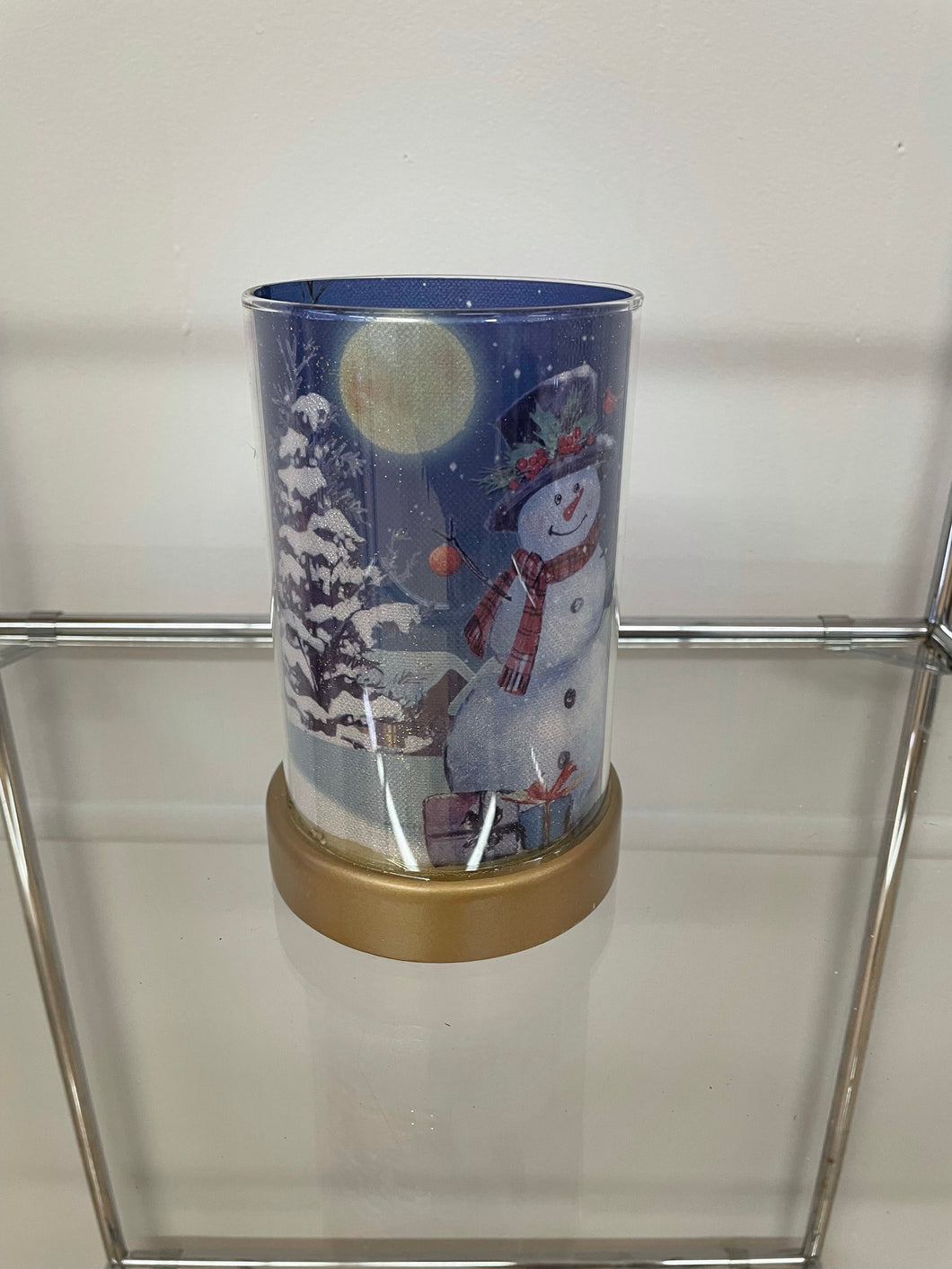 Snowman Hurricane Vase