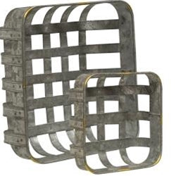 Washed Galvanized Basket Set