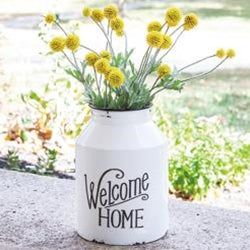 Welcome Home Metal Wall Half Milk Can