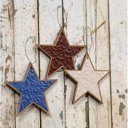 Embossed Americana Star Ornament