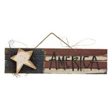 Load image into Gallery viewer, Wooden America Flag Sign with Wood Star
