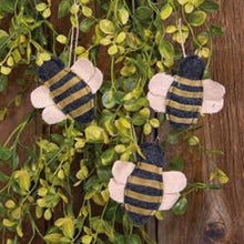 Load image into Gallery viewer, Set of 3 Mini Bee Ornaments
