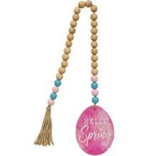 Load image into Gallery viewer, Hello Spring Wood Bead Garland w/Easter Egg
