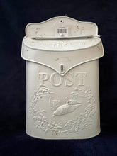 Load image into Gallery viewer, White Metal Decorative Post Box
